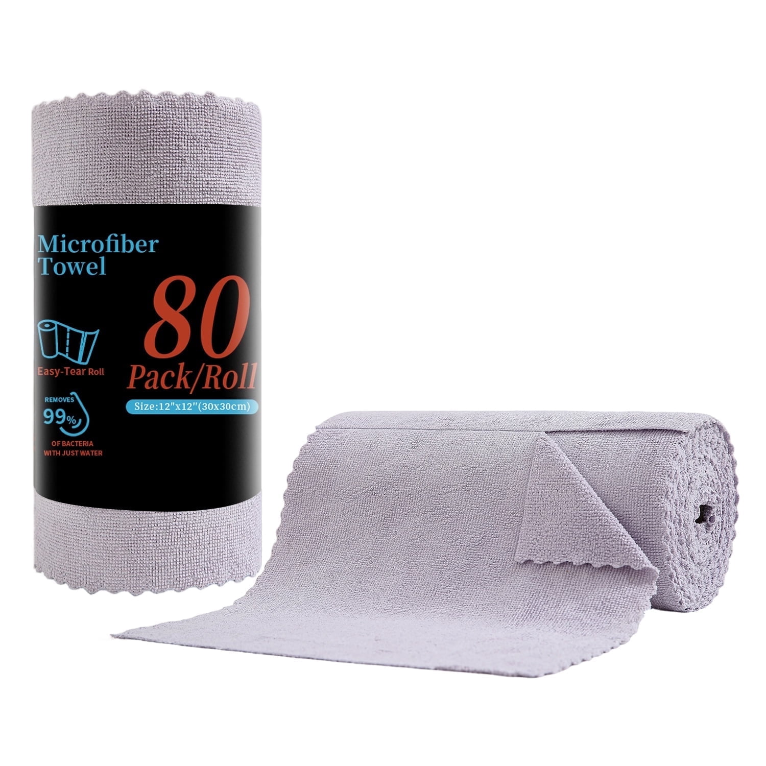 Rolled Rags Beartech 80 Pack Microfiber Cleaning Cloth Roll,Lint Free Rags & Tear ...