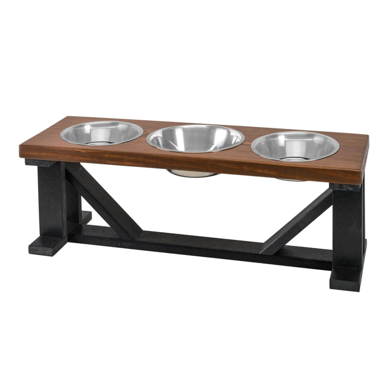 Bearwood Essentials 3 Bowl Wood Dog Feeder Stand Best Triple Diner Dog  Feeder Bowl Option - Walmart.com
