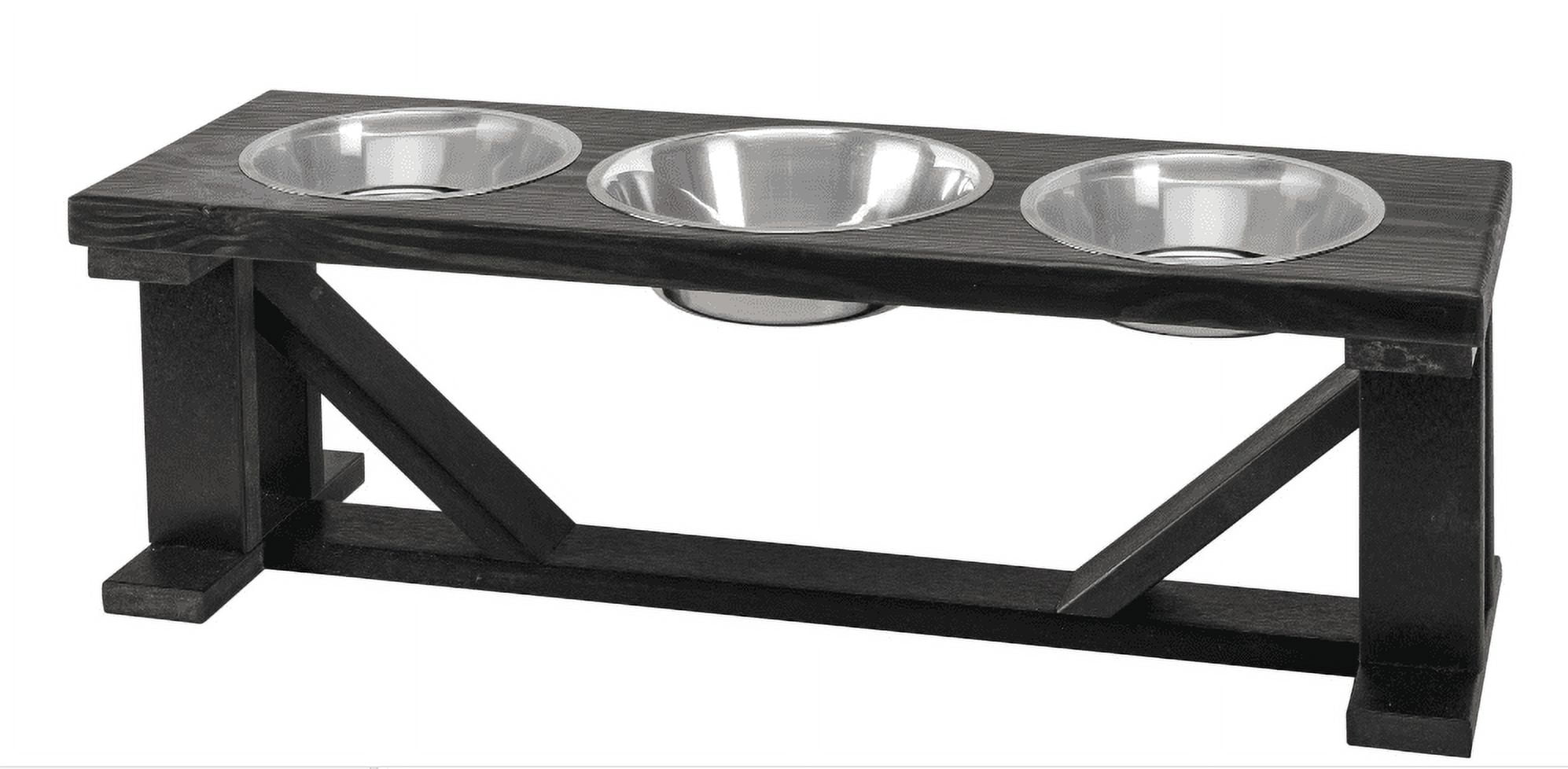 Bearwood Essentials Elevate Your Pet's Dining Experience with 3-Bowl Farmhouse-Style Dog Feeder