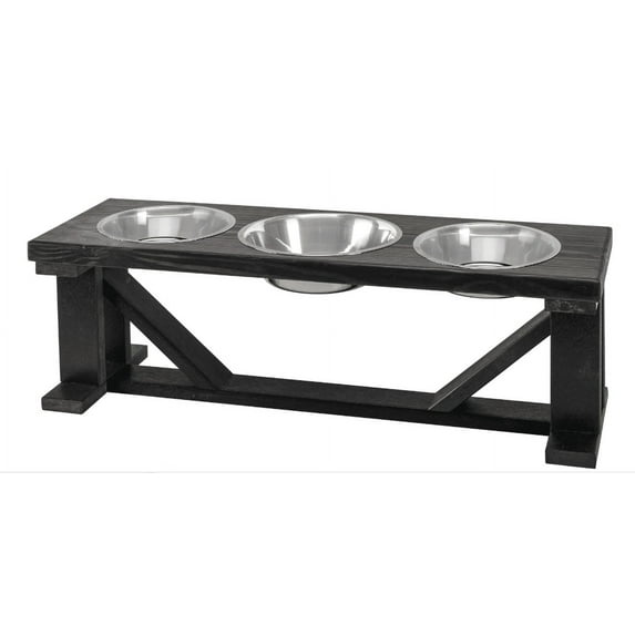 Bearwood Essentials Elevate Your Pet's Dining Experience with 3-Bowl Farmhouse-Style Dog Feeder
