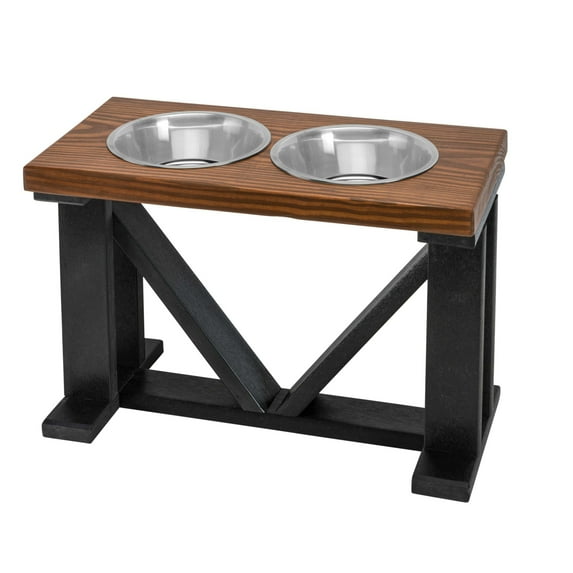 Bearwood Essentials Elevated Dog Feeder Bowls - Raised Dog Bowl Feeder with 2 Stainless Steel Bowls