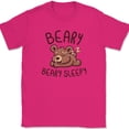 thumbnail image 1 of Beary Beary Sleepy T-Shirt Funny Very Humor Gift Animal Grizzly Graphic Tee - Pink, M, 1 of 1