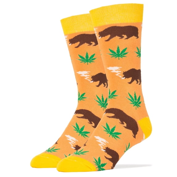 Oooh Yeah Men's Funny Novelty State Crew Socks, Crazy Cool Fashion Socks, Beary California