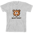 thumbnail image 1 of Beary Sweet Youth Heather Gray Crew Neck Short Sleeve Tee-Medium, 1 of 2