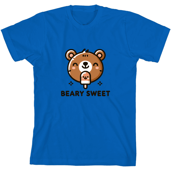 Beary Sweet Youth Natural Crew Neck Short Sleeve Tee-Medium