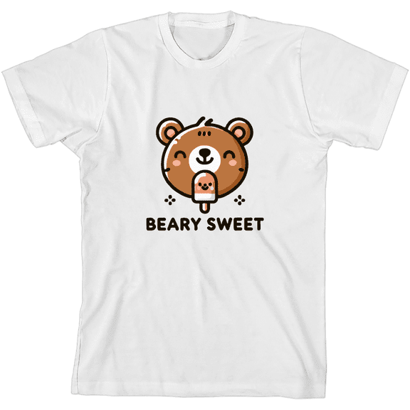 Beary Sweet Youth White Crew Neck Short Sleeve Tee-XL