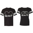 thumbnail image 1 of Beast Beauty Ear Matching Couple Cotton Jerseys (Men Black / Women Black) (Men S / Women S), 1 of 3