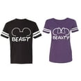 thumbnail image 1 of Beast Beauty Ear Matching Couple Cotton Jerseys (Men Black / Women Purple) (Men M / Women XXL), 1 of 3