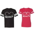 thumbnail image 1 of Beast Beauty Ear Matching Couple Cotton Jerseys (Men Black / Women Red) (Men XL / Women M), 1 of 3