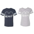 thumbnail image 1 of Beast Beauty Ear Matching Couple Cotton Jerseys (Men Navy / Women Heather) (Men S / Women XXL), 1 of 3