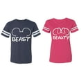 thumbnail image 1 of Beast Beauty Ear Matching Couple Cotton Jerseys (Men Navy / Women Pink) (Men M / Women M), 1 of 3