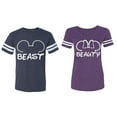 thumbnail image 1 of Beast Beauty Ear Matching Couple Cotton Jerseys (Men Navy / Women Purple) (Men XL / Women XL), 1 of 3