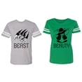 thumbnail image 1 of Beast Beauty Matching Couple Cotton Jerseys (Men Heather / Women Green) (Men XXL / Women XXL), 1 of 3