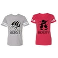 thumbnail image 1 of Beast Beauty Matching Couple Cotton Jerseys (Men Heather / Women Red) (Men S / Women S), 1 of 3