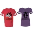 thumbnail image 1 of Beast Beauty Matching Couple Cotton Jerseys (Men Red / Women Purple) (Men XXL / Women M), 1 of 3