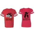 thumbnail image 1 of Beast Beauty Matching Couple Cotton Jerseys (Men Red / Women Red) (Men L / Women XL), 1 of 3