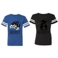 thumbnail image 1 of Beast Beauty Matching Couple Cotton Jerseys (Men Royal / Women Black) (Men S / Women S), 1 of 3