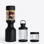 The Beast Blender; Personal Countertop Blending for Smoothies, Shakes, Food Prep & Frozen Fruits & Veggies; Extra Portable Vessels, Straw Cap & Straws Included; 1000W Motor Carbon Black