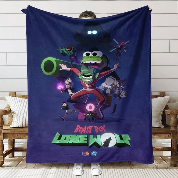 Beast Boy Lone Wolf Throw Blanket Gifts for Fans Lover Girls Boys Women Present Hoodie Him Bed 50"x60"