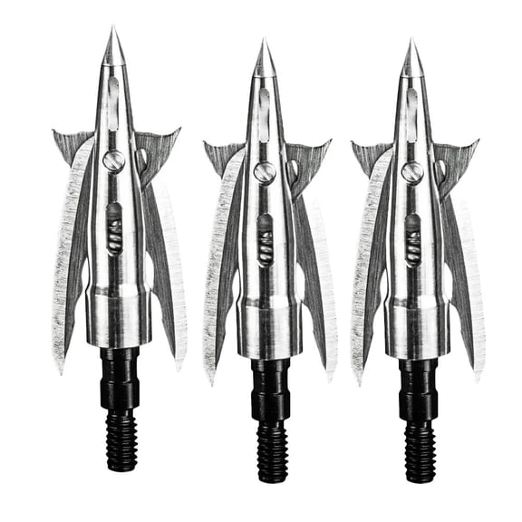 Beast Broadheads 2.0" 100 Grain Titanium Broadheads, BEAST Spring Technology, German LUTZ Blades, 3 Pack (TI-3PACK-100g-2.0in)
