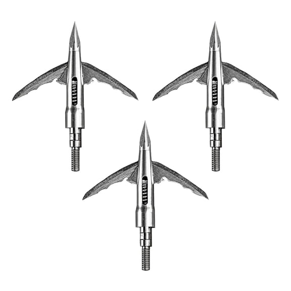 Beast Broadheads 2.0" 150 Grain Stainless Steel 3-Pack, Bone Evading Advanced Spring Technology, German LUTZ Blades (3PACK-150g-2.0in)