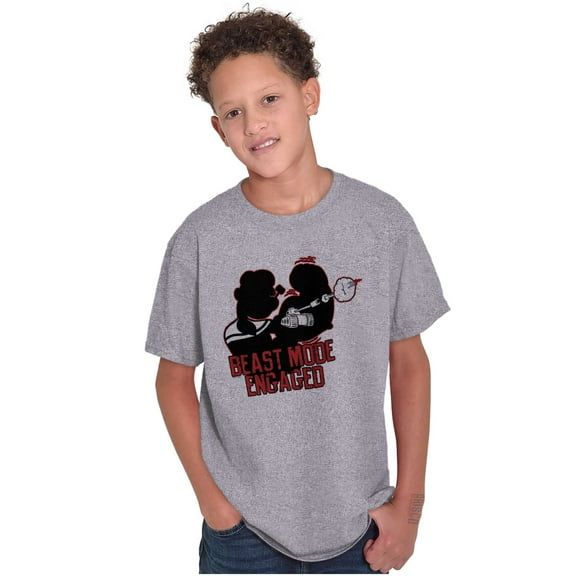 Beast Engaged Popeye Gym Workout Crewneck T Shirts Boy Girl Teen Brisco Brands S