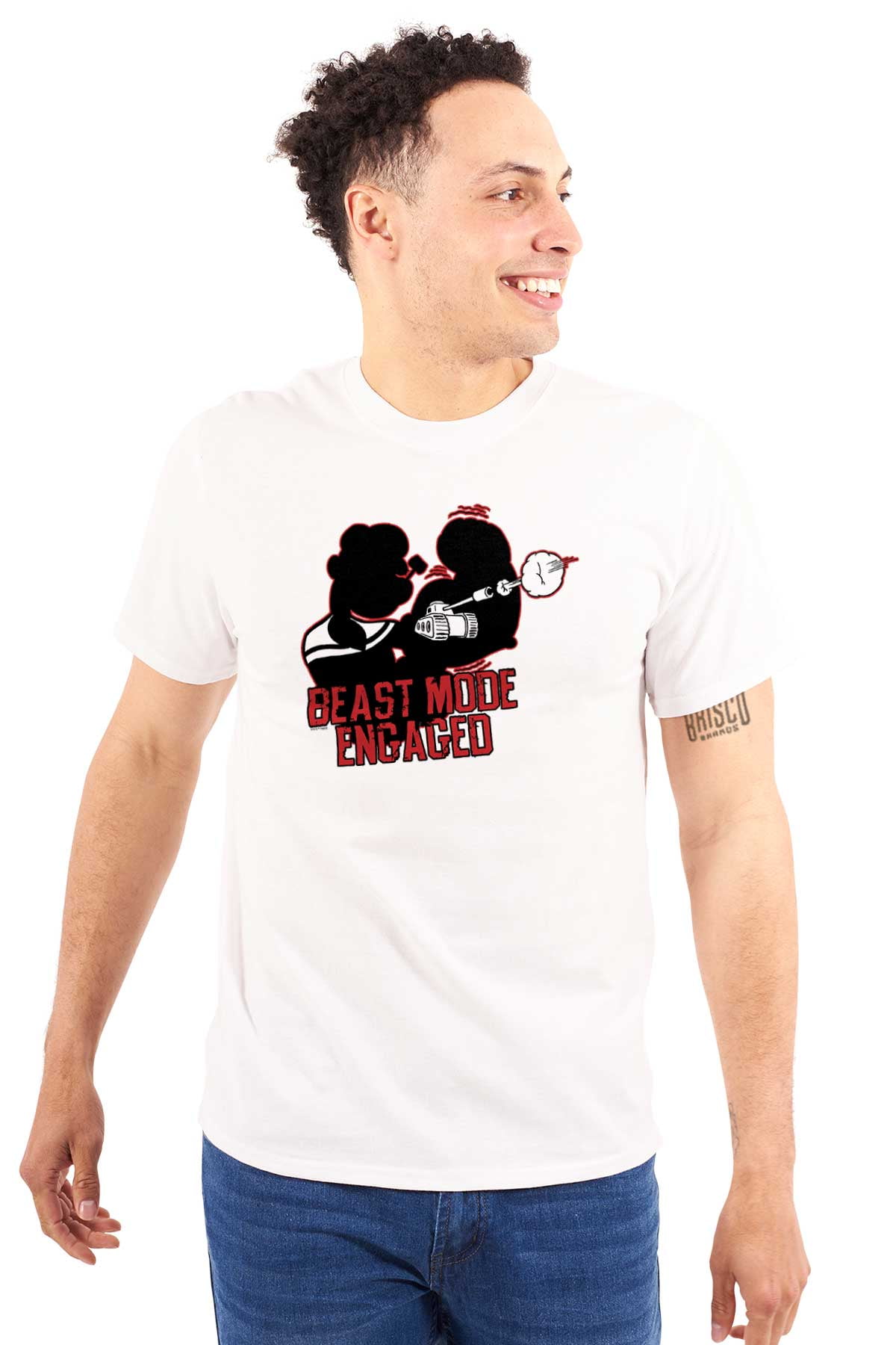 Beast Engaged Popeye Gym Workout Men's Graphic T Shirt Tees Brisco