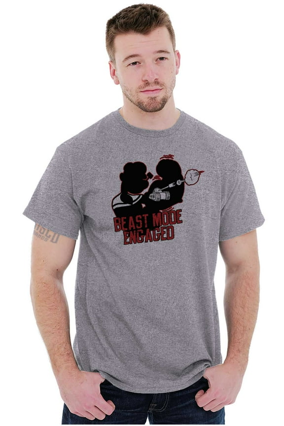 Beast Engaged Popeye Gym Workout Men's Graphic T Shirt Tees Brisco Brands S