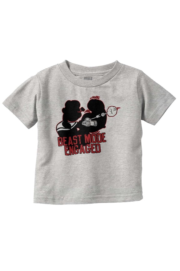 Beast Engaged Popeye Gym Workout Toddler Boy Girl T Shirt Infant Toddler Brisco Brands 12M