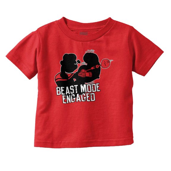 Beast Engaged Popeye Gym Workout Toddler Boy Girl T Shirt Infant Toddler Brisco Brands 5T