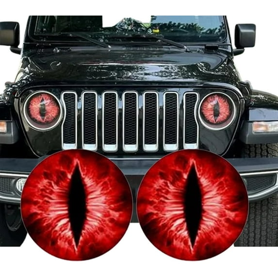 Beast Eyes Headlight Decals, Funny Jeep Stickers, Eye Decals for Jeep Headlights, Funny Decals for Truck Car Body Window Bumper Decoration, 3D Stereo Eyes Headlight Decal Stickers