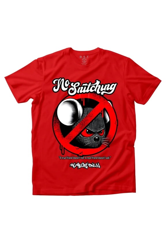 Men No Snitching T-Shirt (Red)
