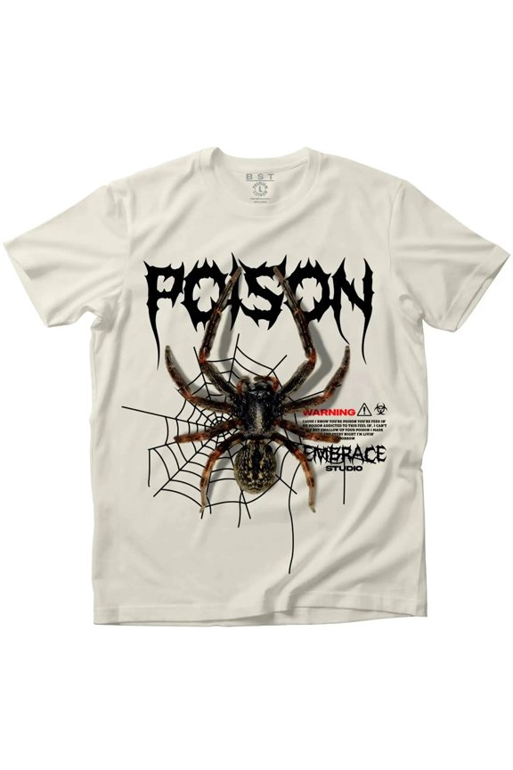 Men Spider Poison T-Shirt (Khaki)