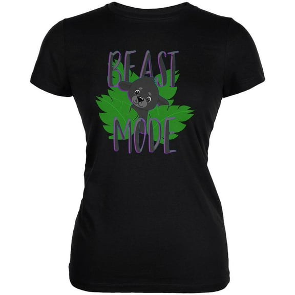 Beast Mode Cute Black Panther Cub Juniors Soft T Shirt Black SM