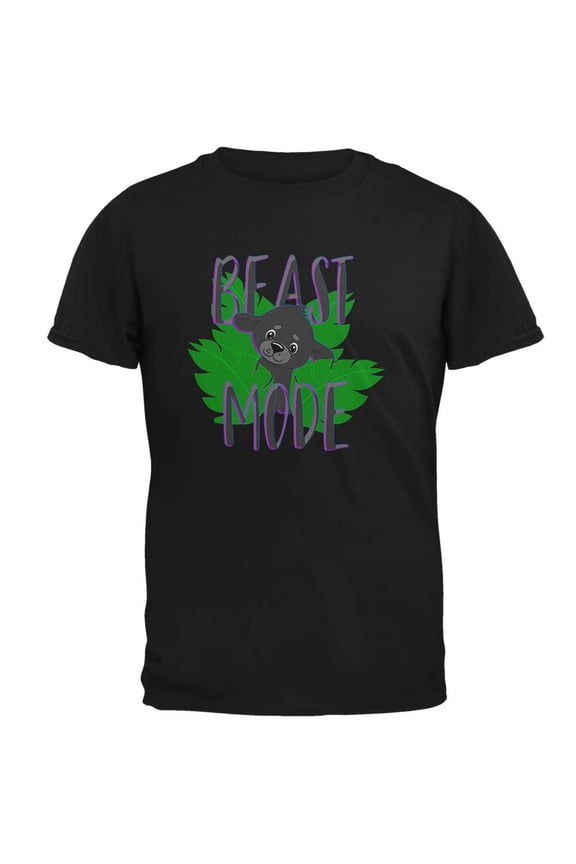 Beast Mode Cute Black Panther Cub Mens T Shirt Black 5X-LG