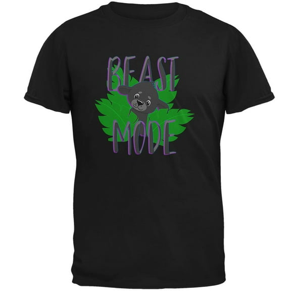 Beast Mode Cute Black Panther Cub Mens T Shirt Black X-LG