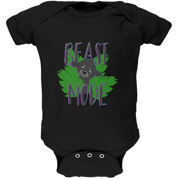 Beast Mode Cute Black Panther Cub Soft Baby One Piece Black 12-18 M