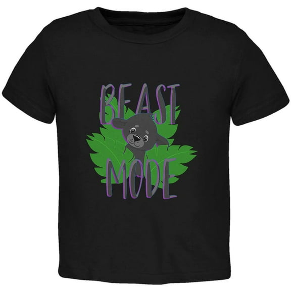 Beast Mode Cute Black Panther Cub Toddler T Shirt Black 2T