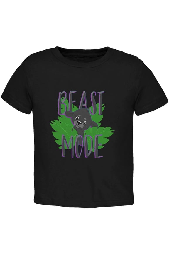Beast Mode Cute Black Panther Cub Toddler T Shirt Black 3T