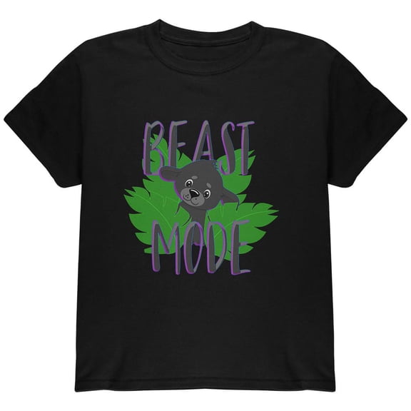 Beast Mode Cute Black Panther Cub Youth T Shirt Black YMD