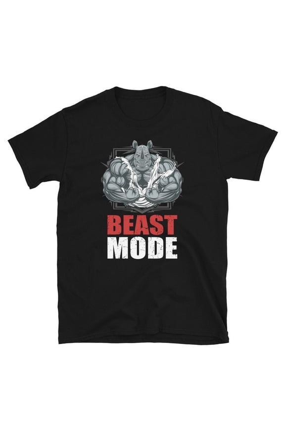 Beast Mode Gym T-Shirt Motivational Workout Shirt Fitness Training Tee Strength Power Graphic Tee Unisex