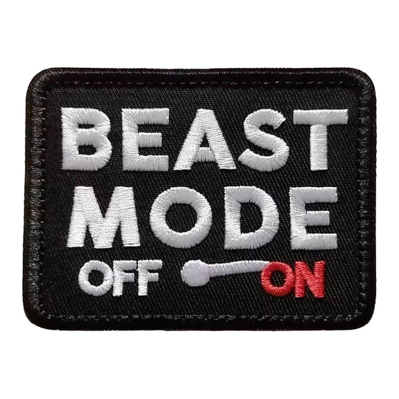 Beast Mode On Gym Workout Motivation Patch, Hook And Loop Tactical Military Embroidered Funny Patch Morale Patches For Bag, Backpack, Clothing, Jackets, Hat, Diy Applique Accessories, Molle Vest