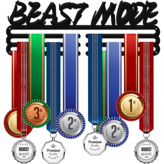 Beast Mode Medal Holder Display Hanger Rack Frame for Sport Race Metal Medal Hanger for Gymnastics Soccer Basketball Competition 15.75x6Inches for DIY