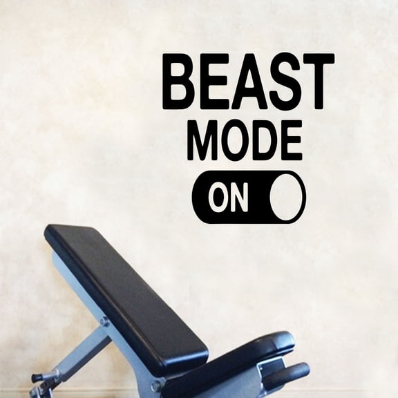 Beast Mode Motivational Gym Wall Art Decal Quote - 22" x 22" Decoration Vinyl Sticker-Black