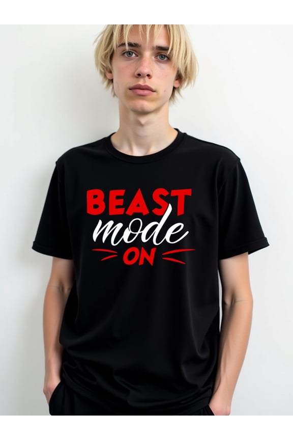 Beast Mode On T-Shirt Men's round neck T-shirt black summer limited edition Stylish summer outerwear Casual Unisex Shirt Graphic Tee tshirts