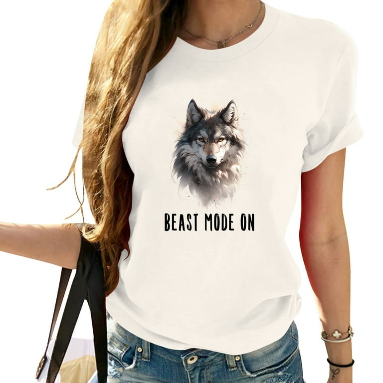 Womens Women T-Shirts-Beast Mode Womens Women T-Shirts-Beast Mode