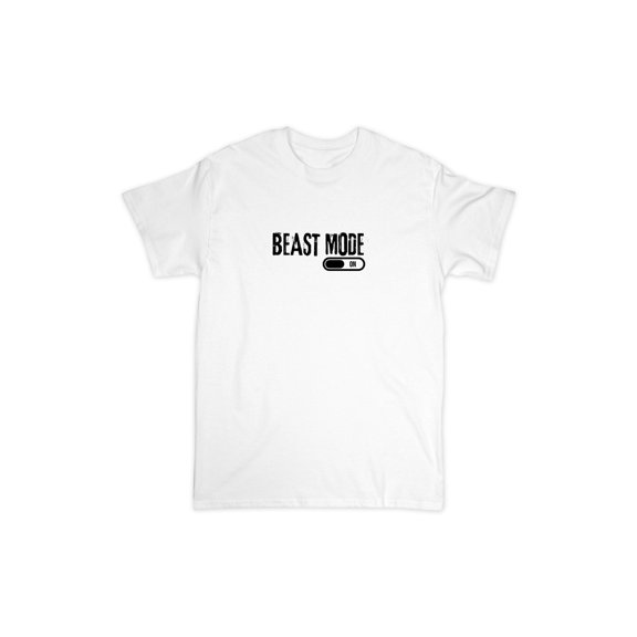 Beast Mode On Workout Gym Gamer Adult Unisex White Cotton Blend T-Shirt