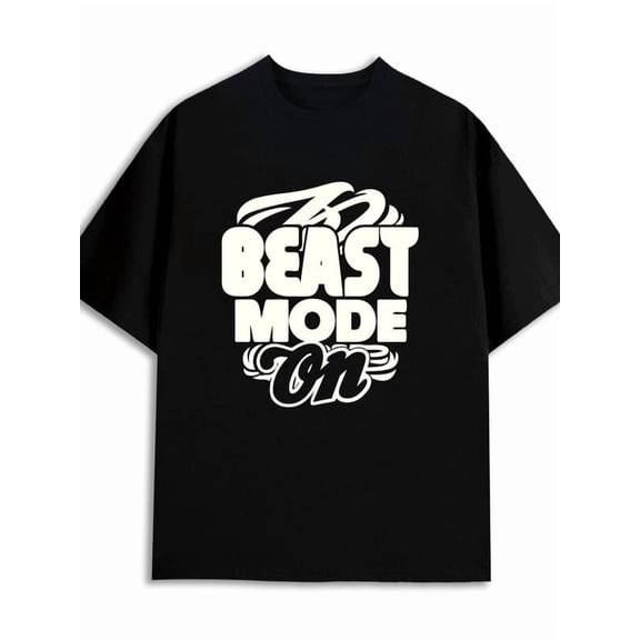 Beast Mode On Tee men 180G 100% Cotton black Unique Design Unisex Shirt Graphic Tee tshirts Trendy Unisex Shirt Cotton tshirts Funny Unisex Shirt Graphic Tee tshirts