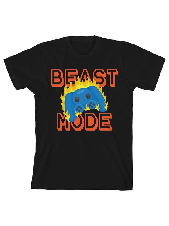 Beast Mode Youth Black Short Sleeve Crew Neck Tee-Small