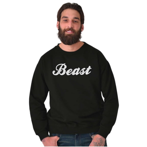 Beast Motivation Workout Gym Fitness Men's Big & Tall Crewneck Sweatshirt Brisco Brands 3X